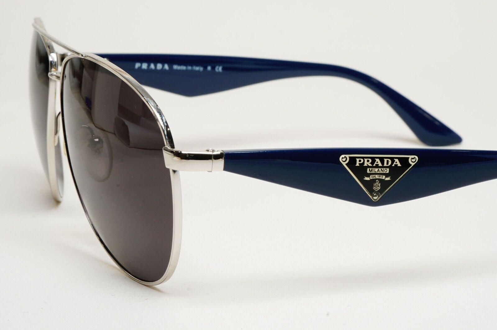 Prada Sunglasses Triangle Logo Black Blue Pilot PR53QS SPR 53Q 1BC-2H2 290125