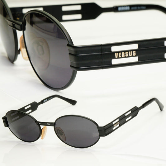 Versus 1996 by Gianni Versace Vintage Matte Black Sunglasses MOD R06 COL 09M