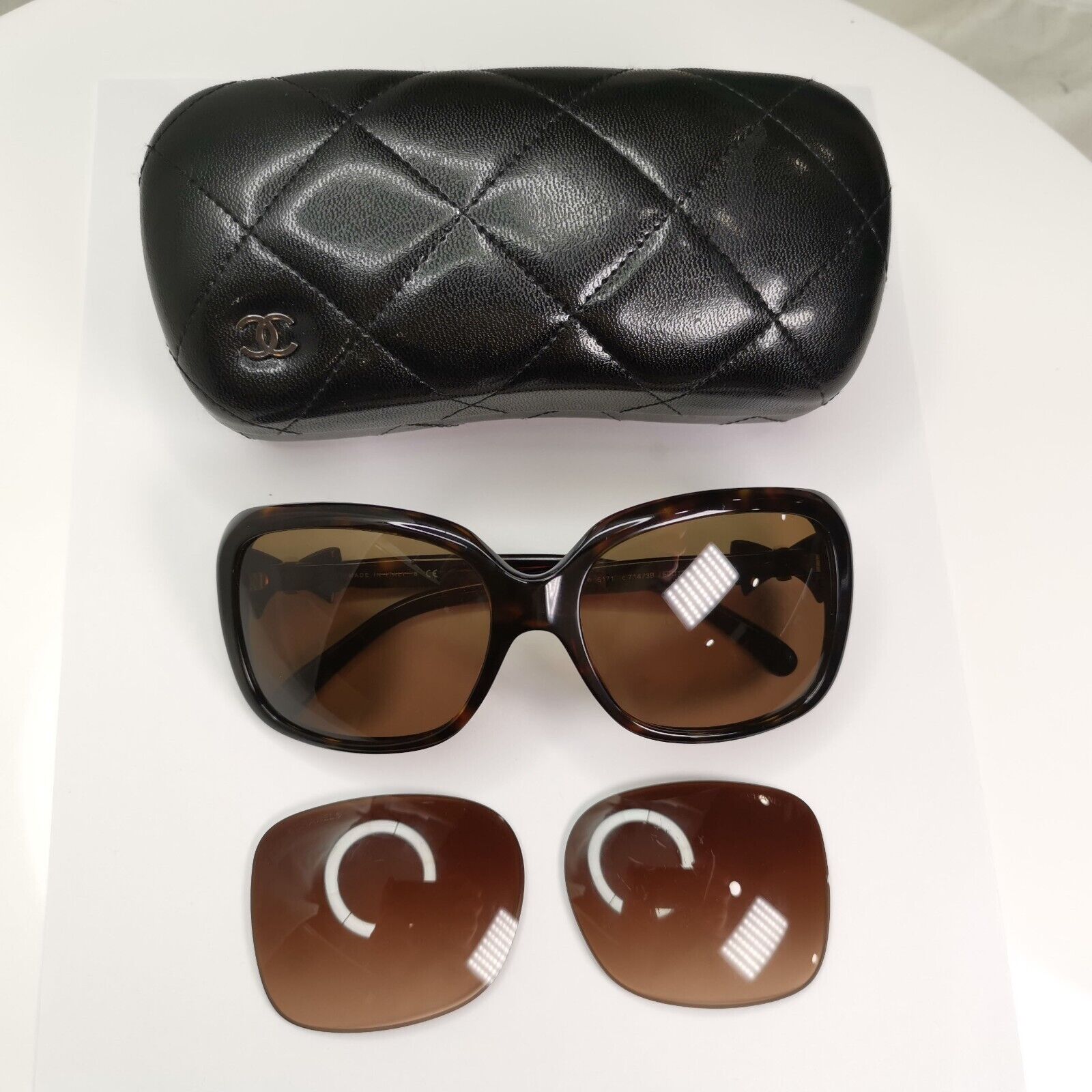 Chanel Sunglasses 2011 Bows Brown Tortoiseshell Square 5171 c.714/3B 021124