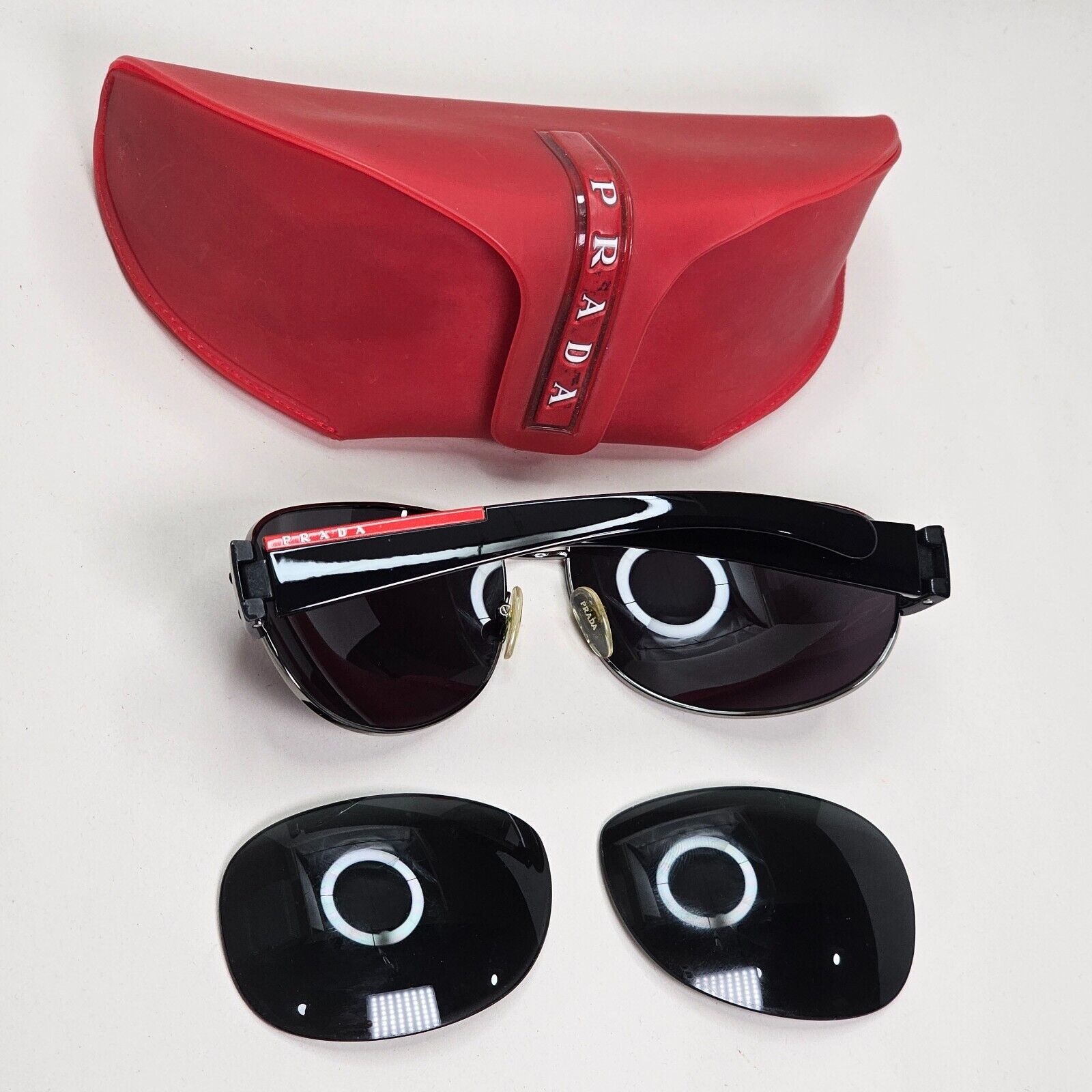 Prada Sunglasses 2006 Vintage Black Gunmetal Pilot PR52GS SPR 52G 5AV-1A1 081124