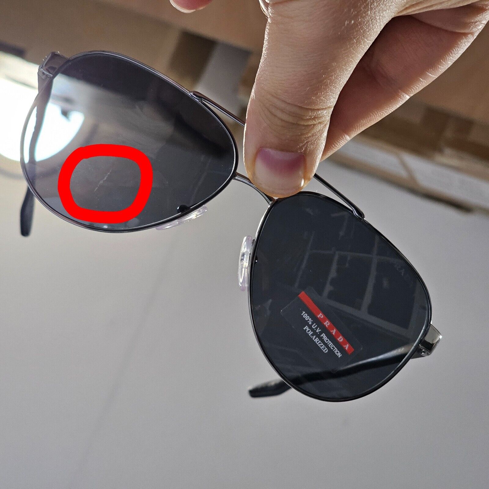 Prada Sunglasses Polarized Gunmetal Grey Metal Pilot PS54TS SPS 54T 5AV-5Z1 [a]