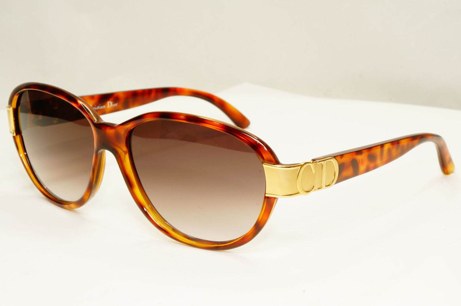 Dior 1990s Gold Sunglasses Austria Vintage Brown Square Womens 2917 10