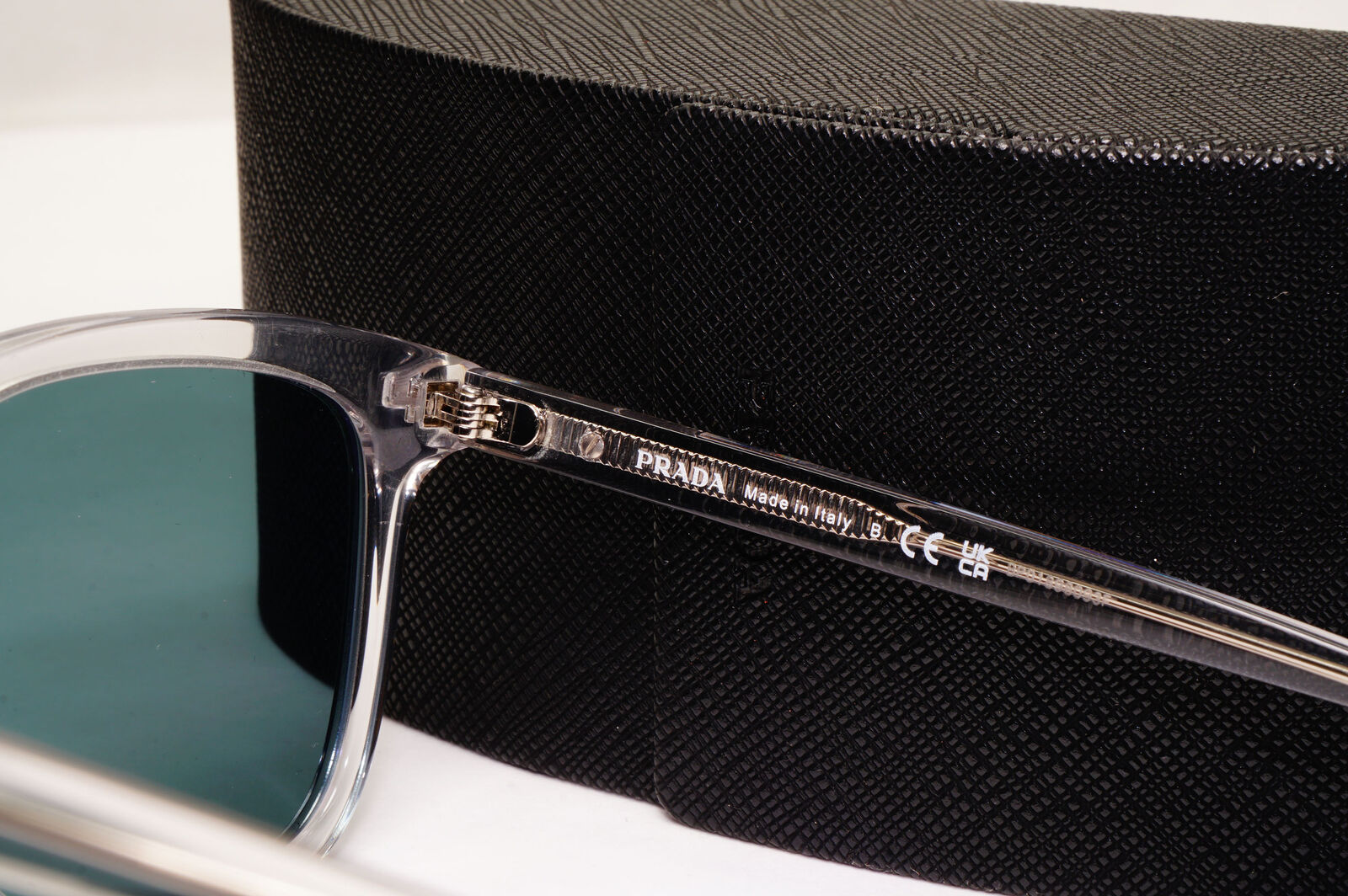 Prada Sunglasses Glass Lens Transparent Grey Crystal Blue PR18WS SPR 18W U43-0A9