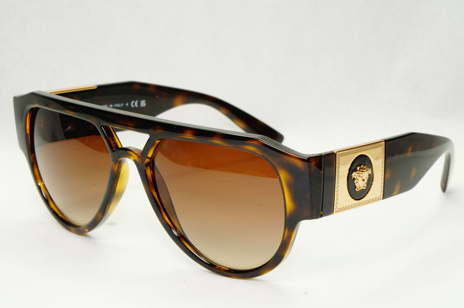 Versace Sunglasses Gold Medusa Brown Tortoiseshell Square MOD VE 4401 108/13