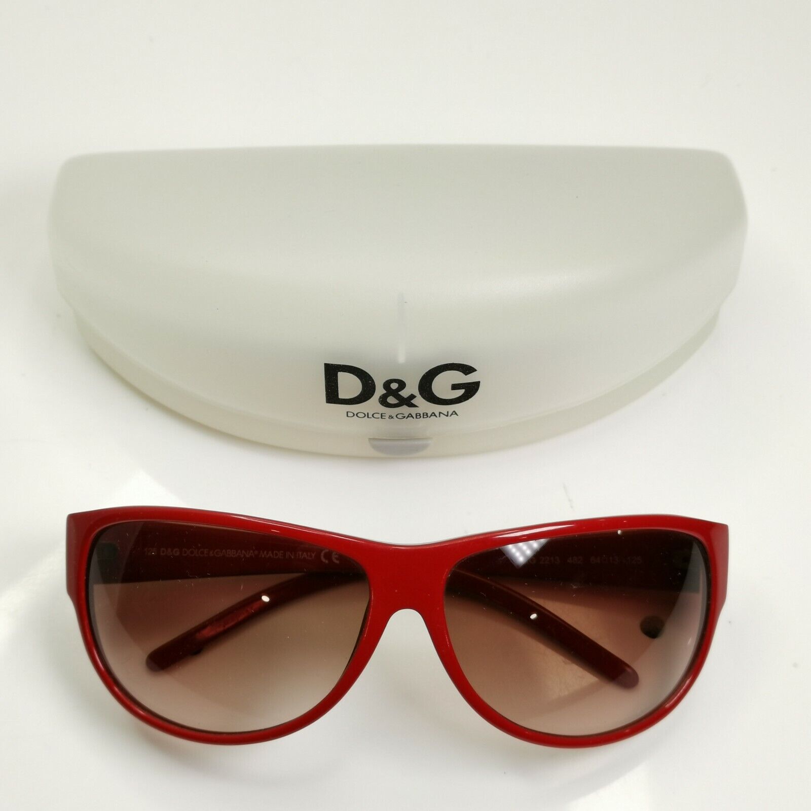 Authentic DOLCE & GABBANA Mens Womens Vintage Sunglasses Red D&G 2213 482 27467