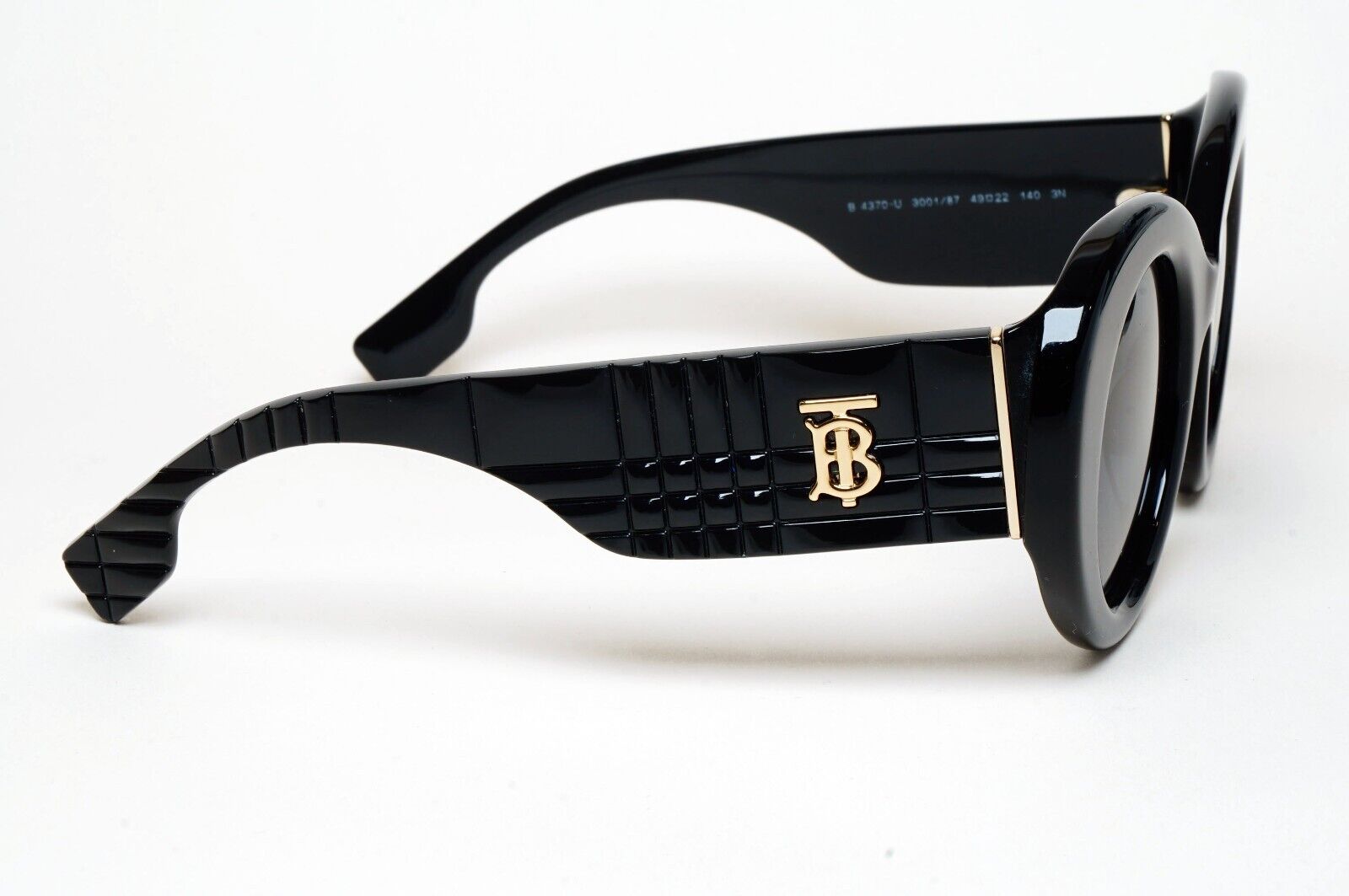 Burberry Sunglasses Margot Black Gold Large Oval BE 4370-U 3001/87 49mm