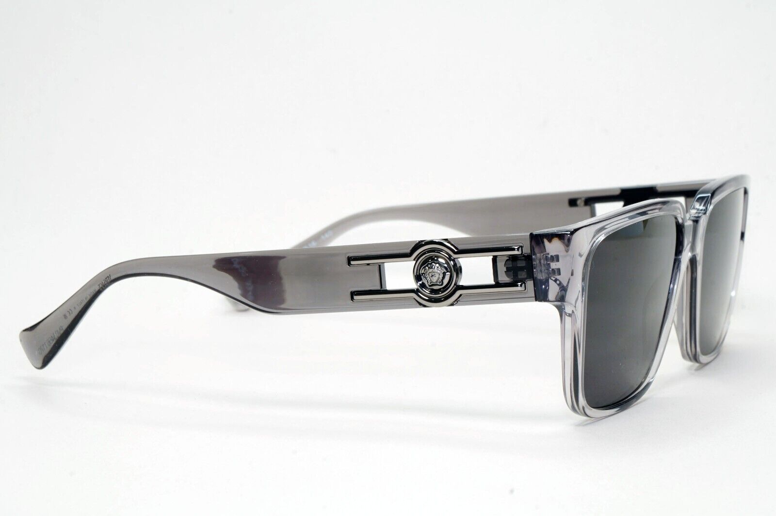 Versace Sunglasses Black Grey Transparent Square Medusa MOD VE 3346 593 55mm