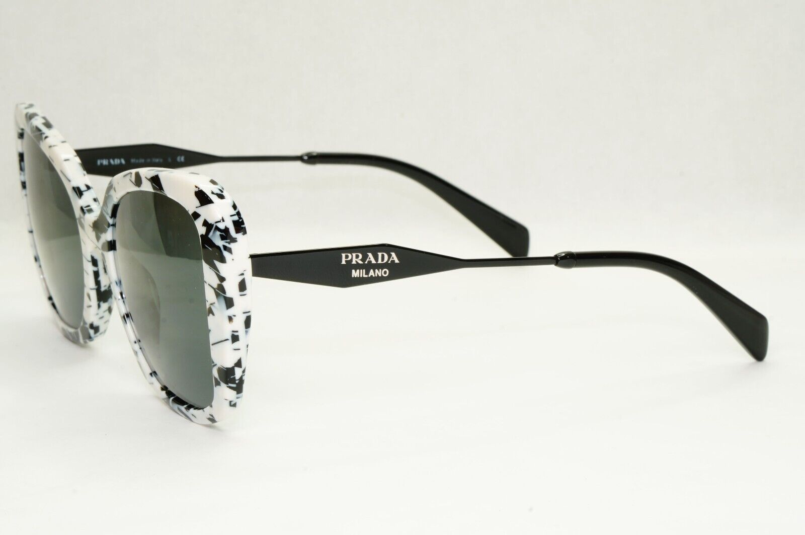 Prada Sunglasses White Black Marble Talc Abstract Grey PR03YS SPR 03Y 02Y-5S0