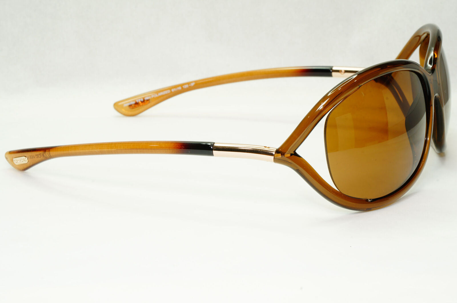 Tom Ford Sunglasses Jennifer Polarized Brown Gold Wrap Designer FT0008 TF8 48H