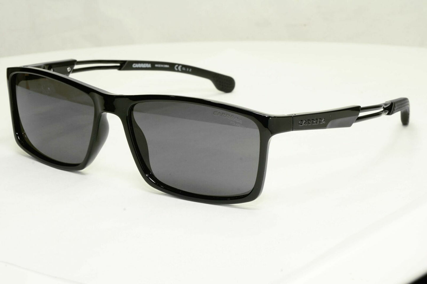 Carrera Polarized Sunglasses Black Smoke Mens Square Rectangle 4016 807M9 Sport