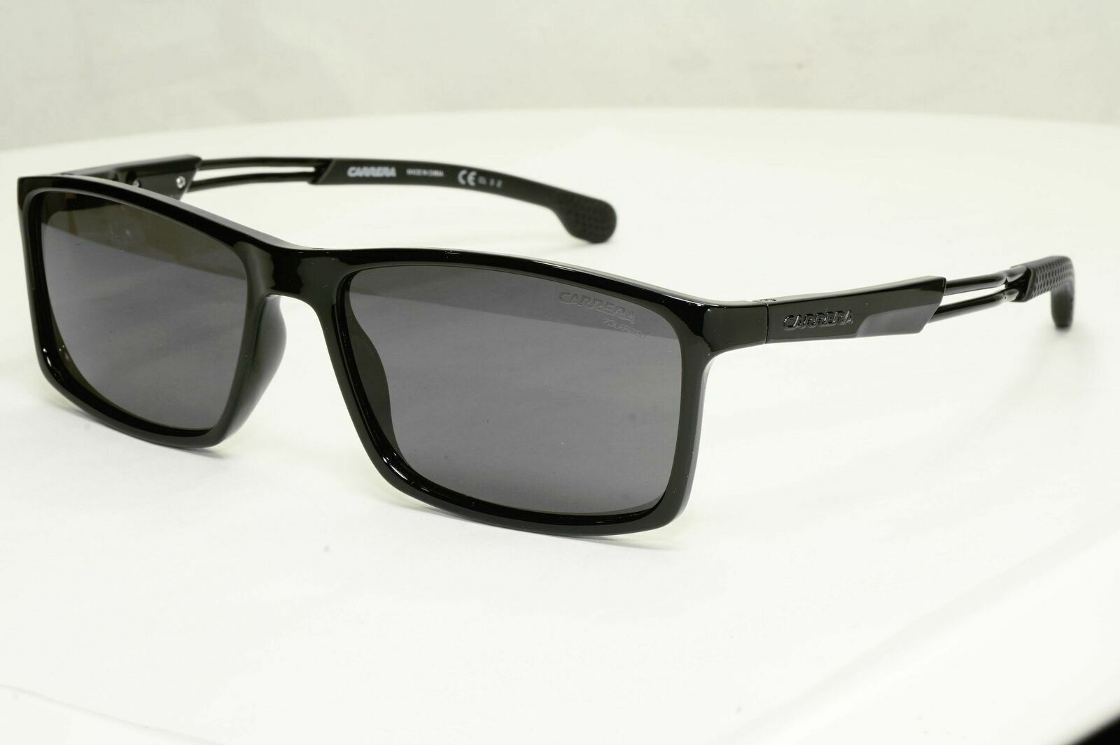 Carrera Polarized Sunglasses Black Smoke Mens Square Rectangle 4016 807M9 Sport