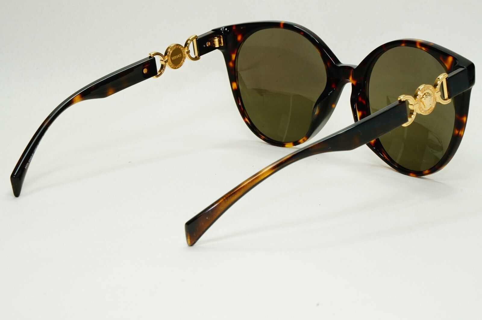 Versace Sunglasses Brown Havana Gold Round Lens Oversized MOD VE 4442-F 108/3