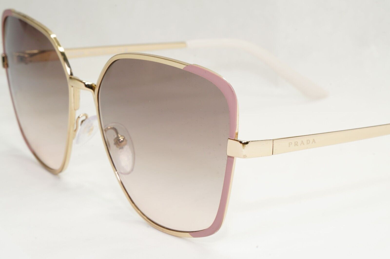 Prada Sunglasses Gold Square Metal Grey Pink Gradient PR60XS SPR 60X 07B-4K0