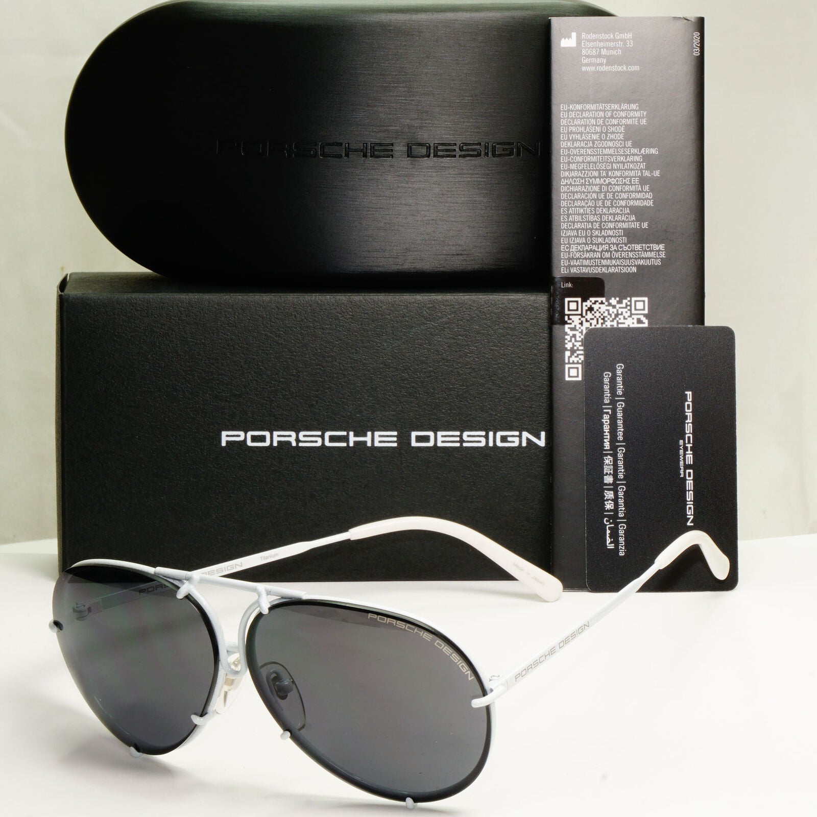 Porsche Design Titanium Japan Sunglasses Pilot White P8478 P 60mm Small Unisex