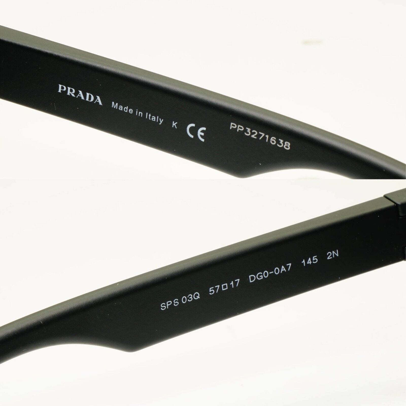 Prada Black Sunglasses Squre Grey Gradient Red Stripe PS03QS SPS 03Q DG0-0A7