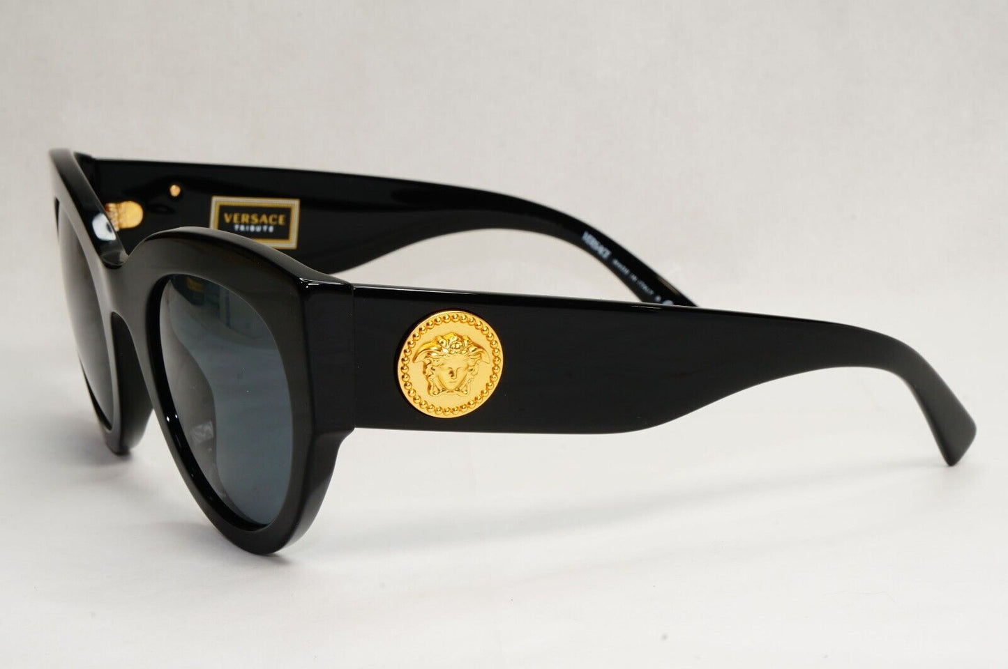 Versace Sunglasses Black Gold Medusa Tribute Edition Grey MOD VE 4353 GB1/87
