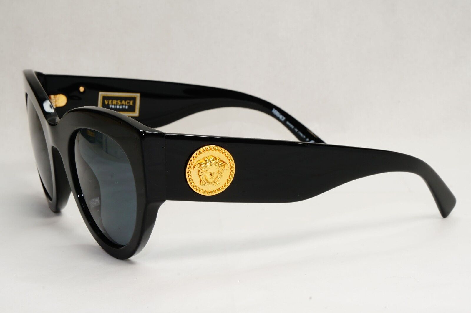 Versace Sunglasses Black Gold Medusa Tribute Edition Grey MOD VE 4353 GB1/87