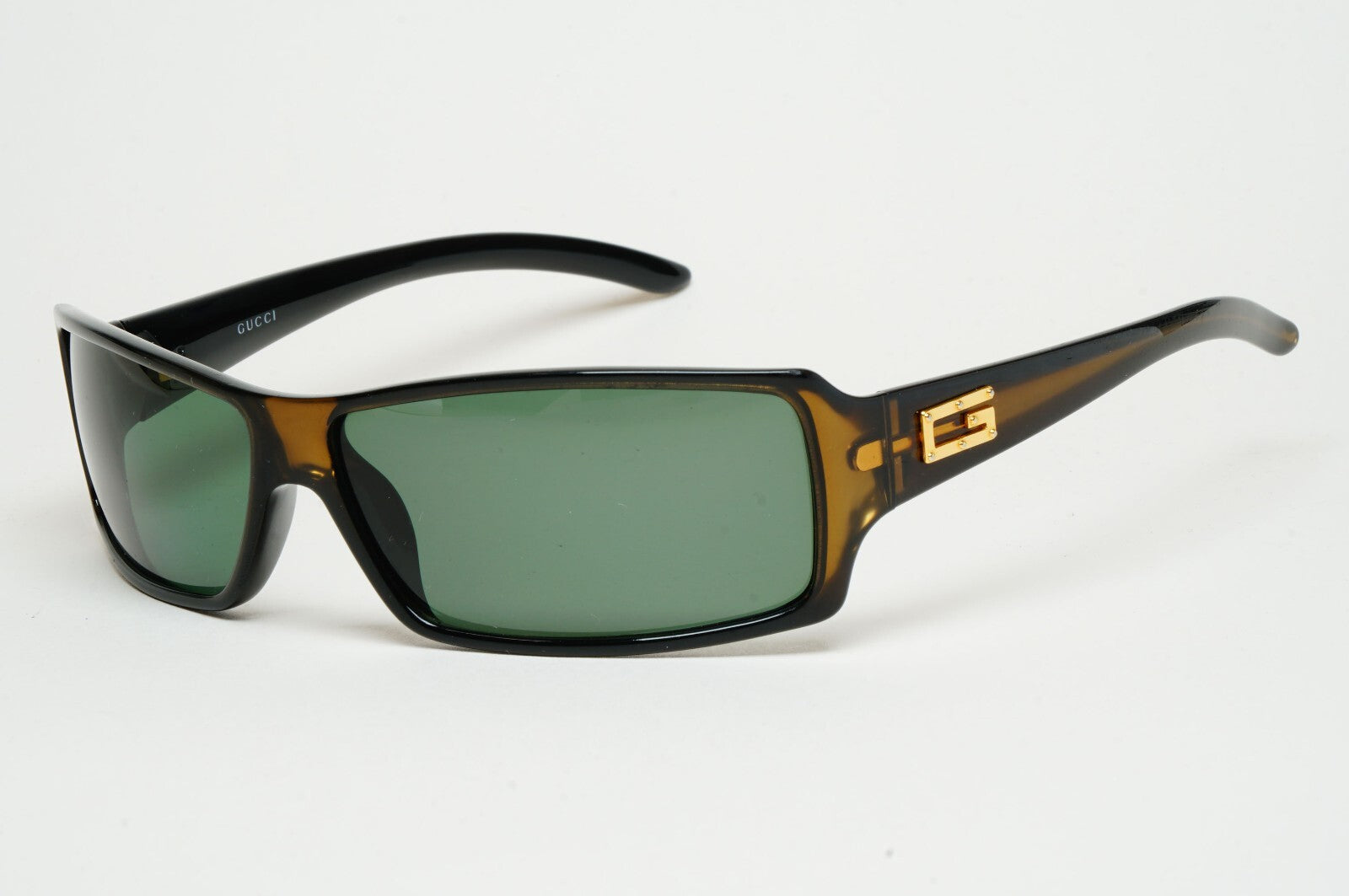 Gucci Sunglasses 1999 Vintage Rectangle Brown Honey Green GG 2515/S 9D1 100325