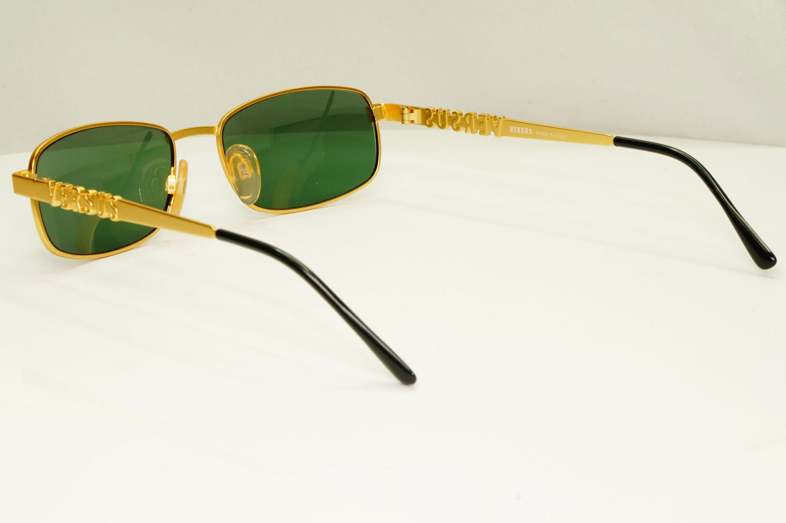 Versus 1995 Vintage Gold Green Metal Sunglasses Gianni Versace MOD R27 COL 13M
