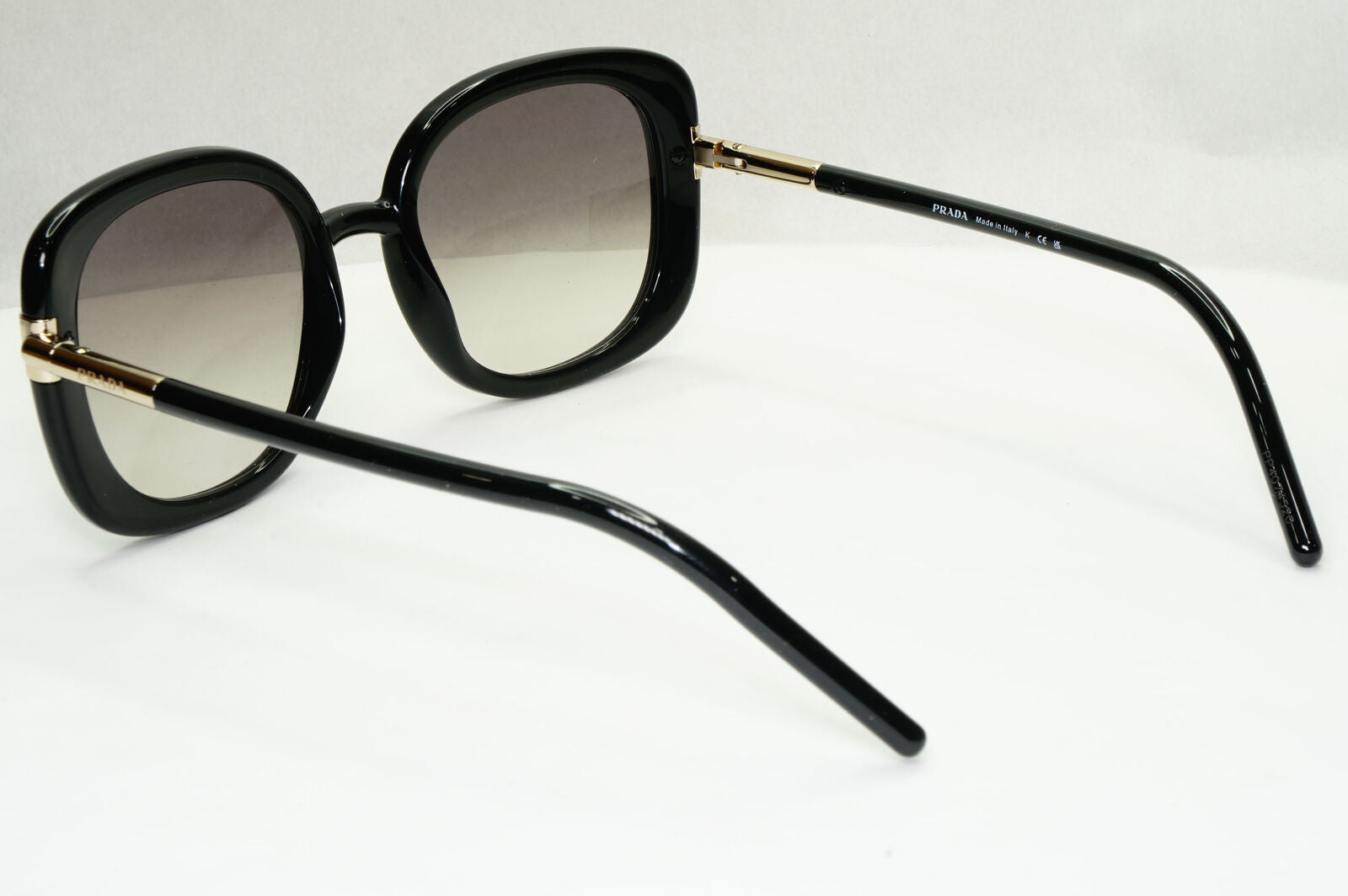 Prada Sunglasses Black Gold Square Grey Gradient 53mm PR04WS SPR 04W 1AB-0A7