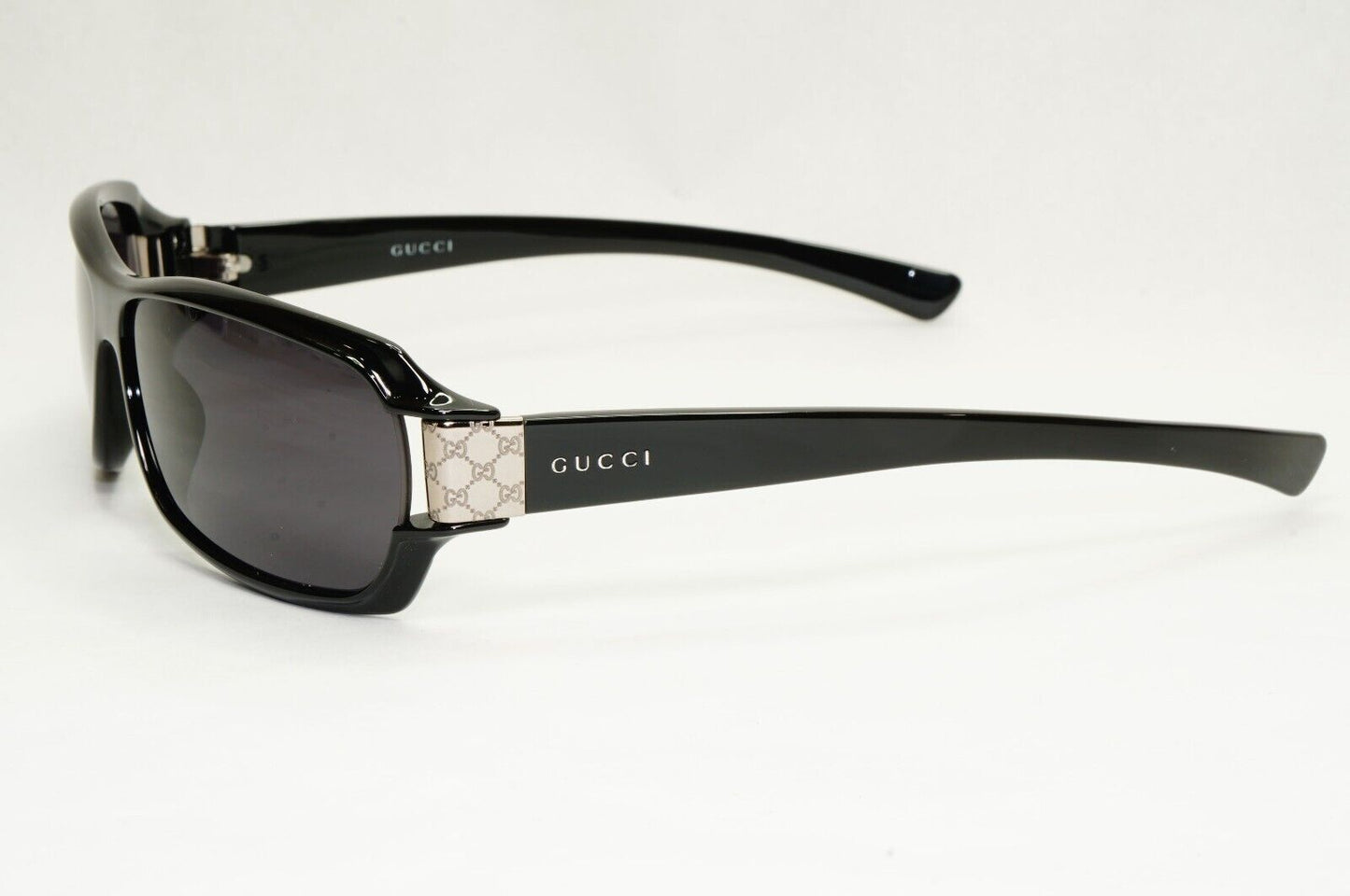 Gucci Sunglasses 1998 Vintage Black Silver Rectangle Unisex GG 2547/S NE8 051223