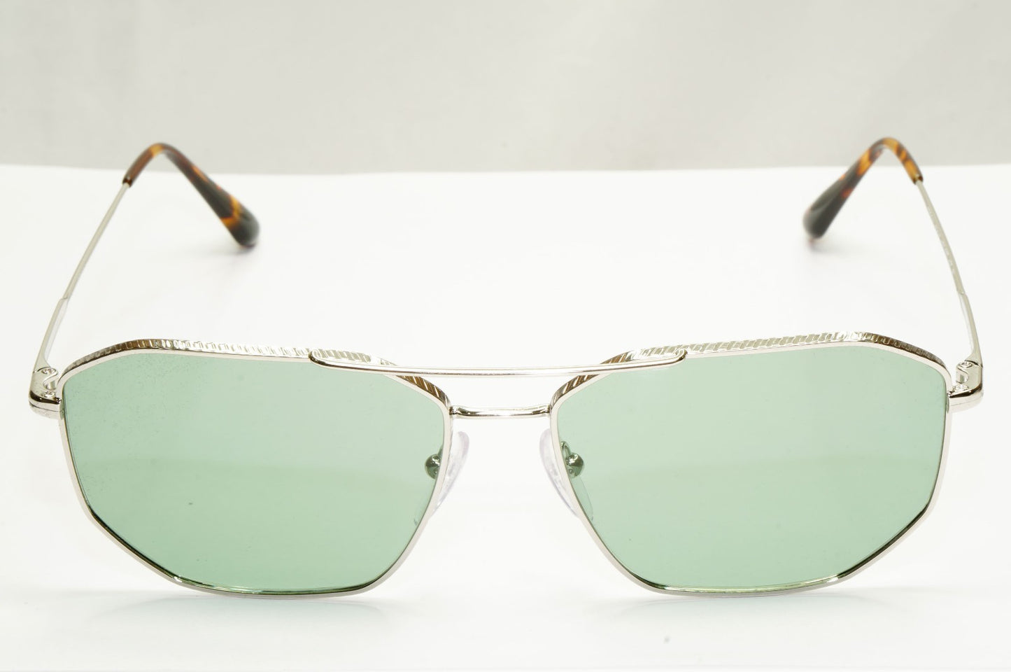 Prada Sunglasses Glass Lens Silver Green Metal Navigator PR64XS SPR 64X 1BC-02D