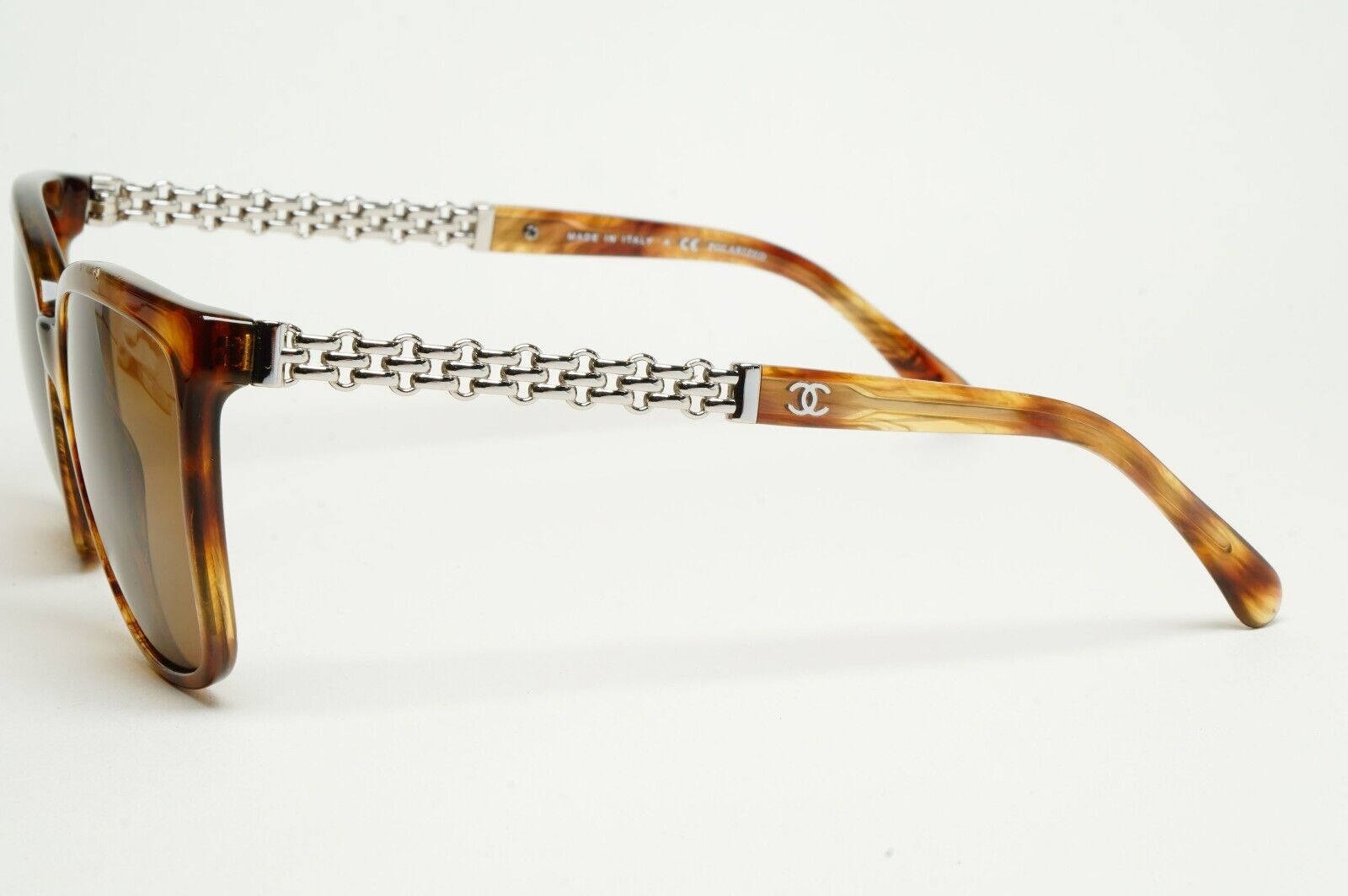Chanel Sunglasses Chain Brown Tortoise Silver Square 5325 c.1525 54mm 261124