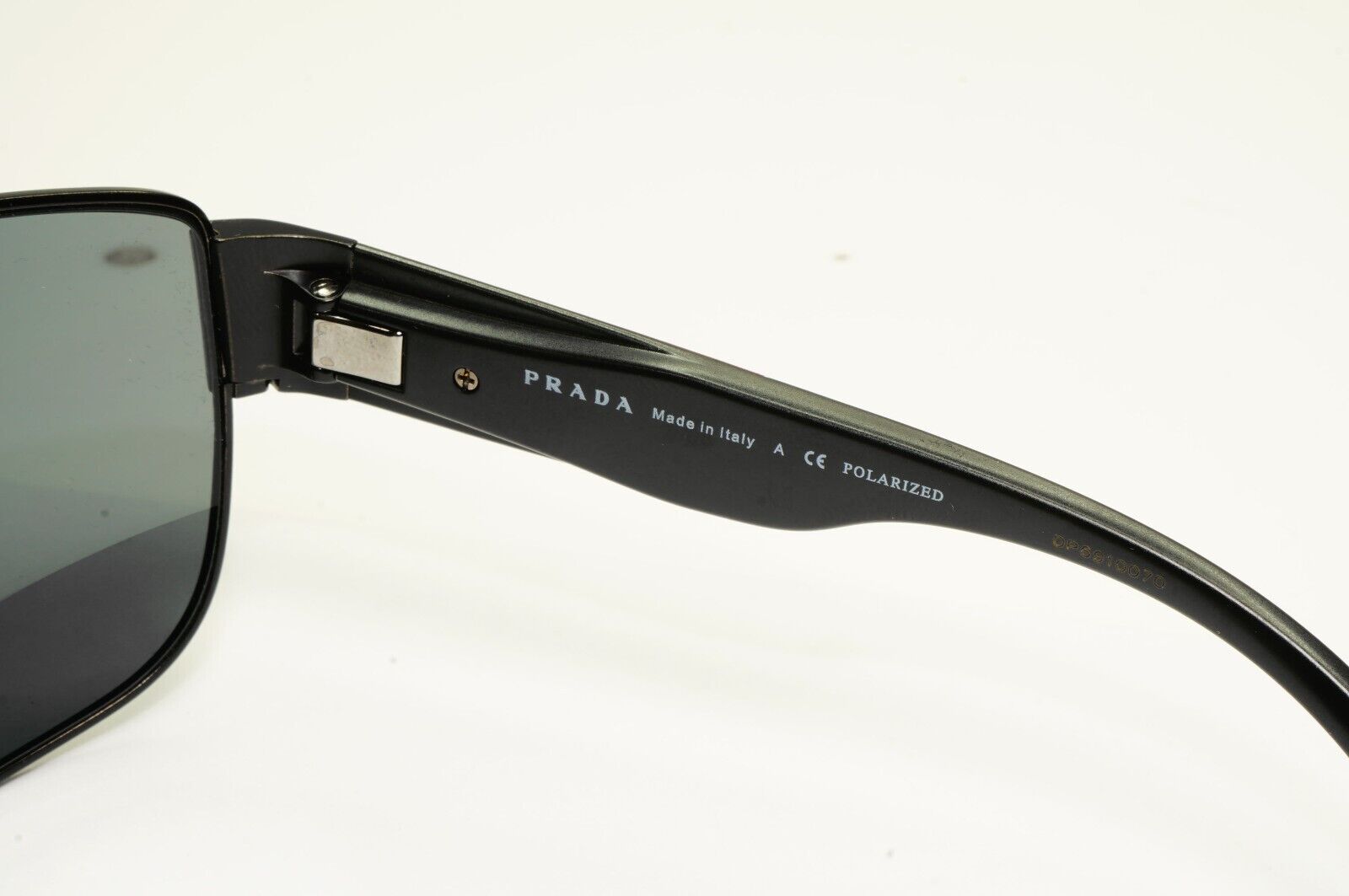 Prada Sunglasses Polarized Black Wrap Metal PS56VS SPS 56V 1BO-02G 130mm