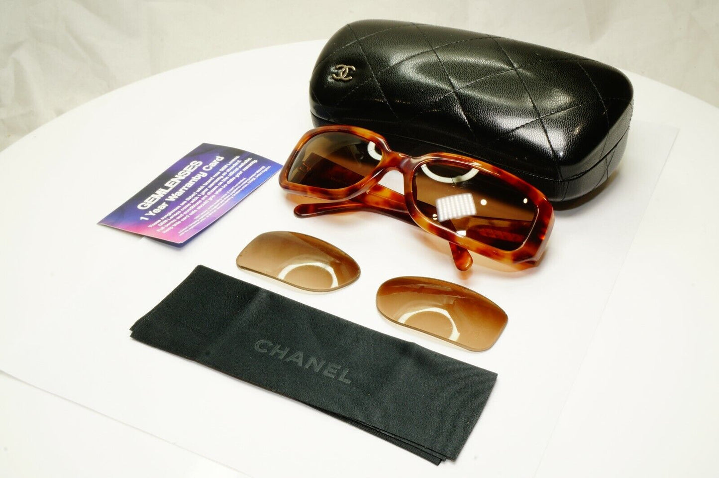 Chanel Gold Charms Sunglasses Brown Tortoise Vintage Womens 5142 574/3B 29988
