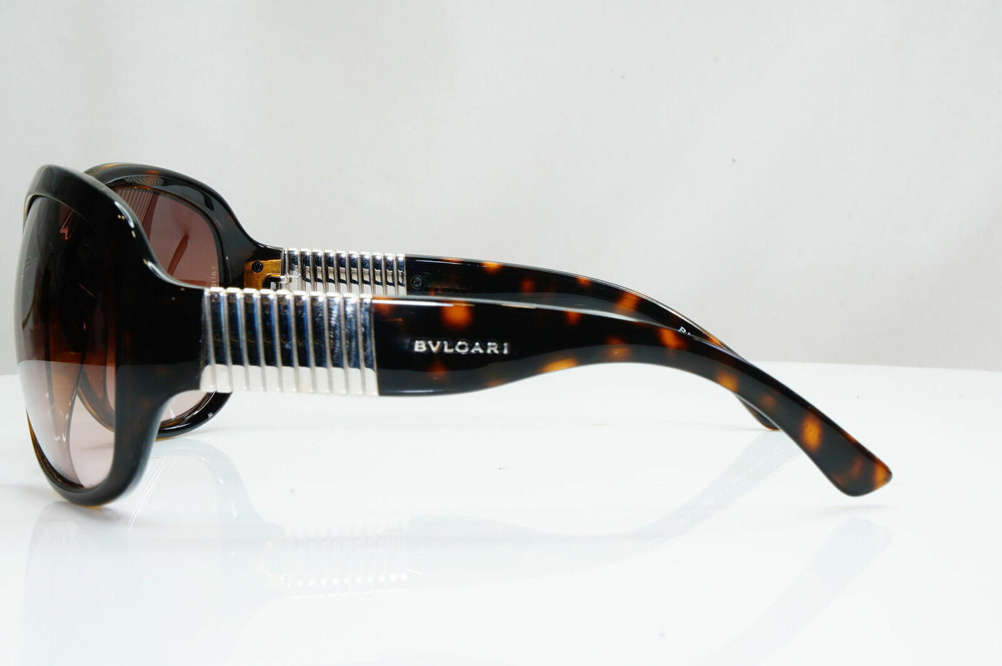 Authentic BVLGARI Boxed Vintage Sunglasses Brown Square HAVANA 8039 977/13 26624