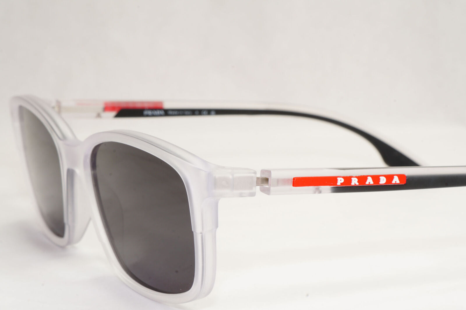 Prada Sunglasses Matte Transparent Grey Black PS01PV VPS 01P 11H-1O1 54mm