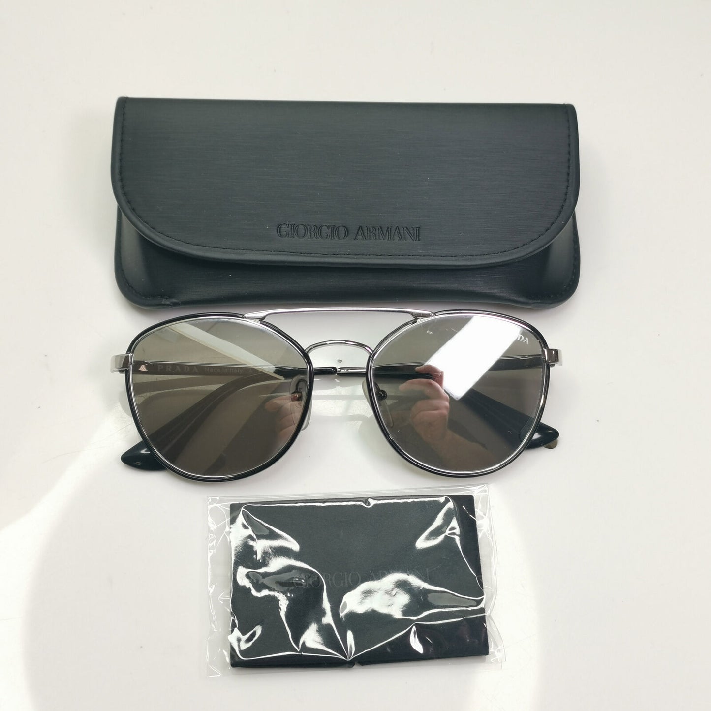 Authentic Prada Womens Mirror Vintage Sunglasses Silver SPR 83T 1AB-2S0 32994