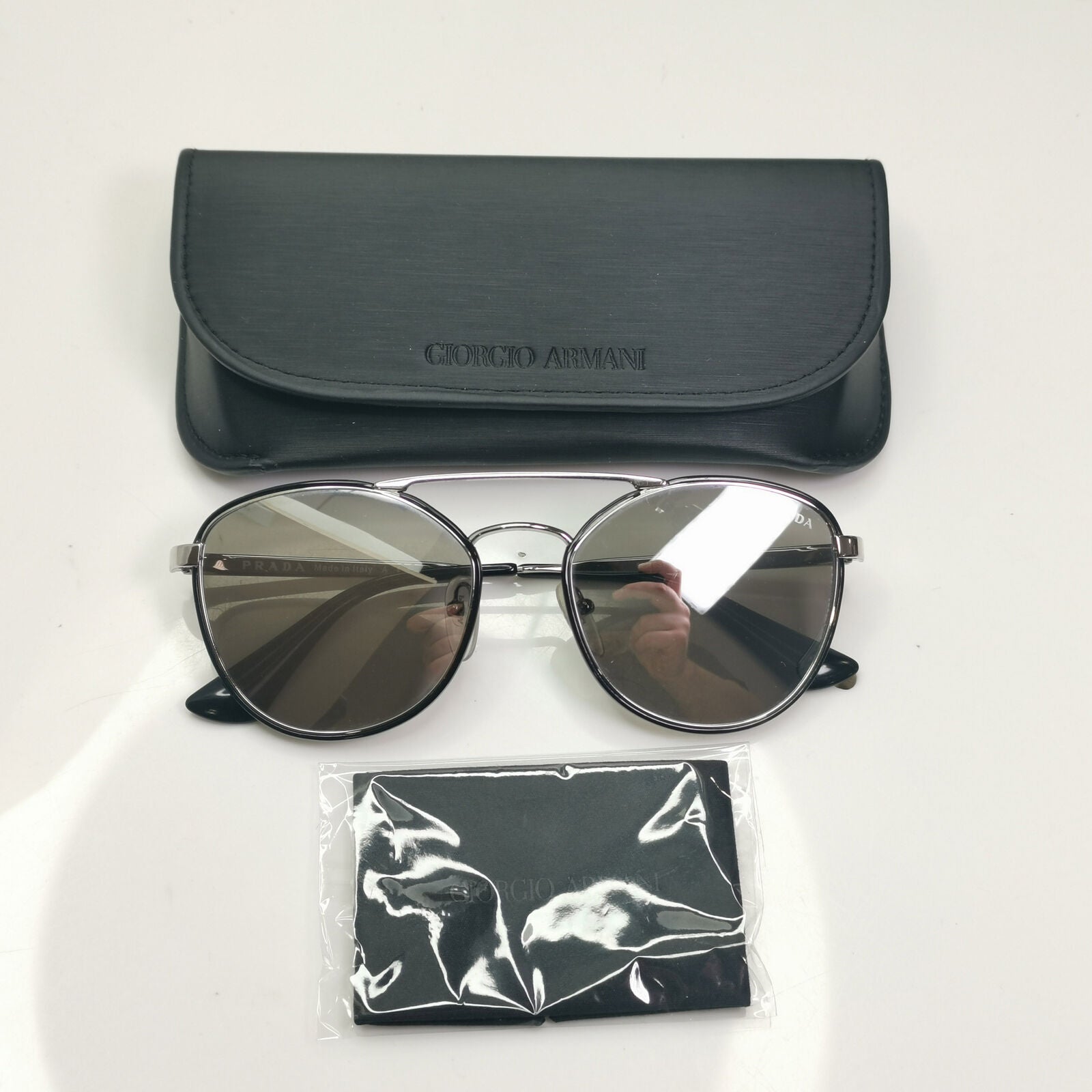 Authentic Prada Womens Mirror Vintage Sunglasses Silver SPR 83T 1AB-2S0 32994