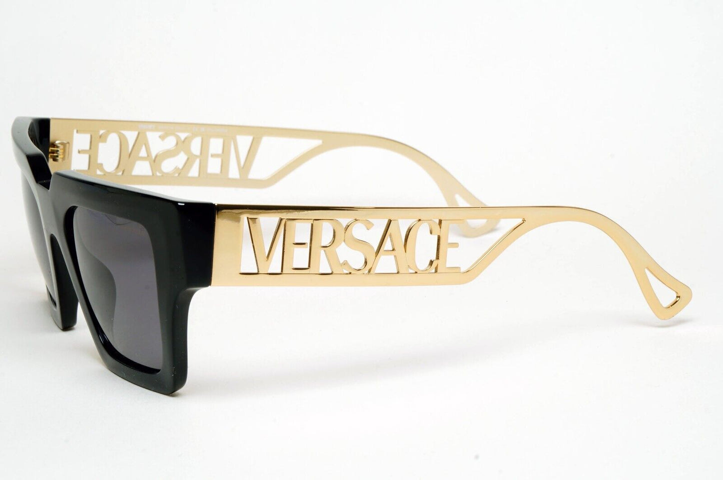 Versace Sunglasses Polarized Black Gold Square Grey MOD VE 4431 GB1/81 50mm