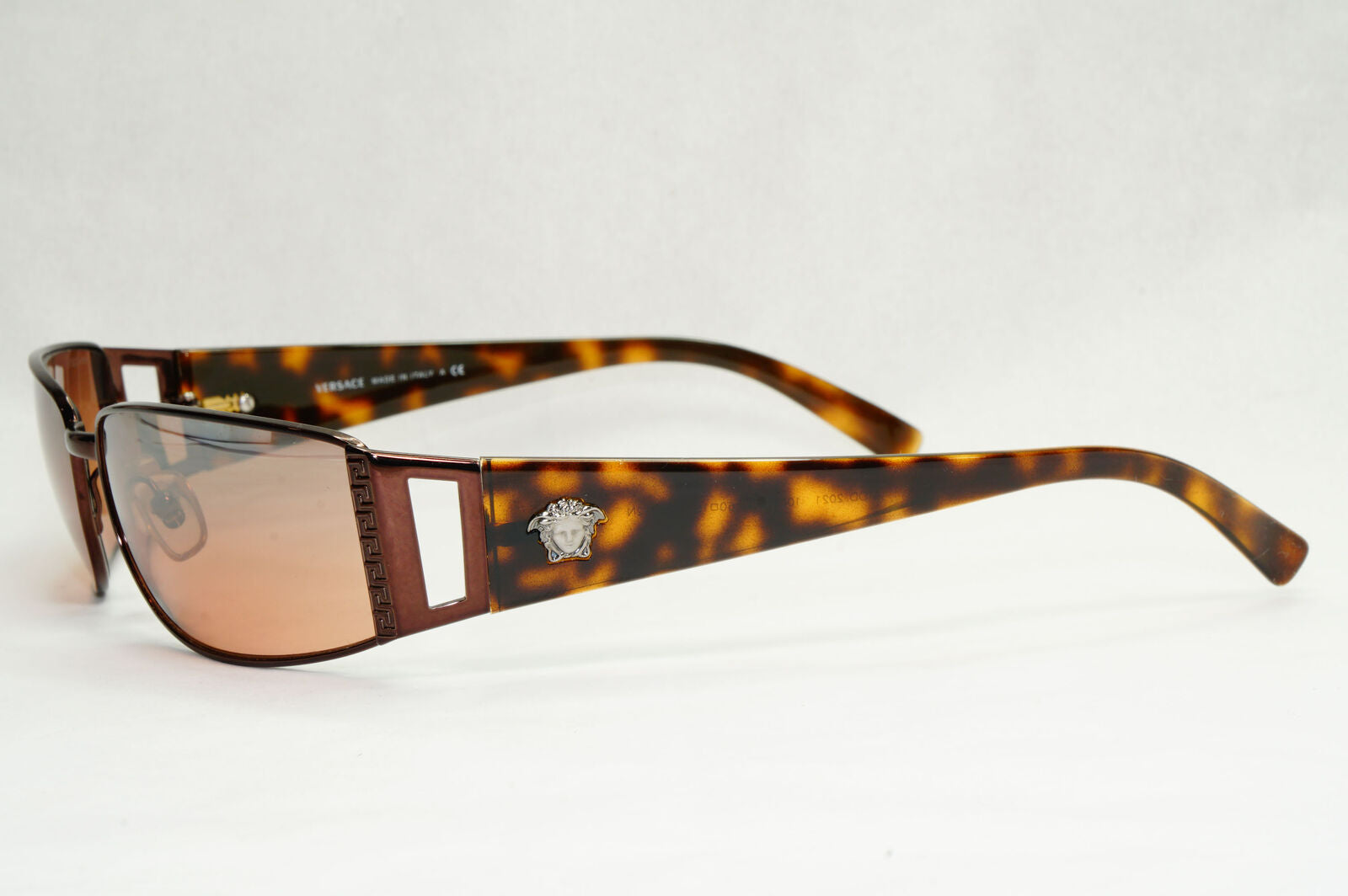 Versace Sunglasses 2004 Vintage Brown Mirror Rectangle MOD 2021 1006/6U 210124