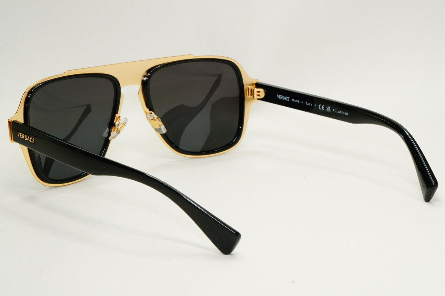 Versace Sunglasses Black Gold Medusa Glossy Square MOD VE 2199 1002/81 260724