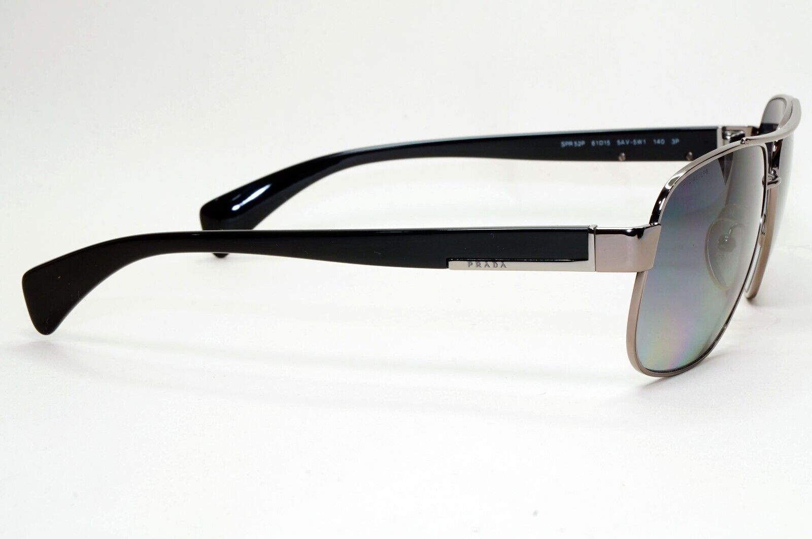 Prada Sunglasses Polarised Gunmetal Black Grey PR52PS SPR 52P 5AV-5W1 061024