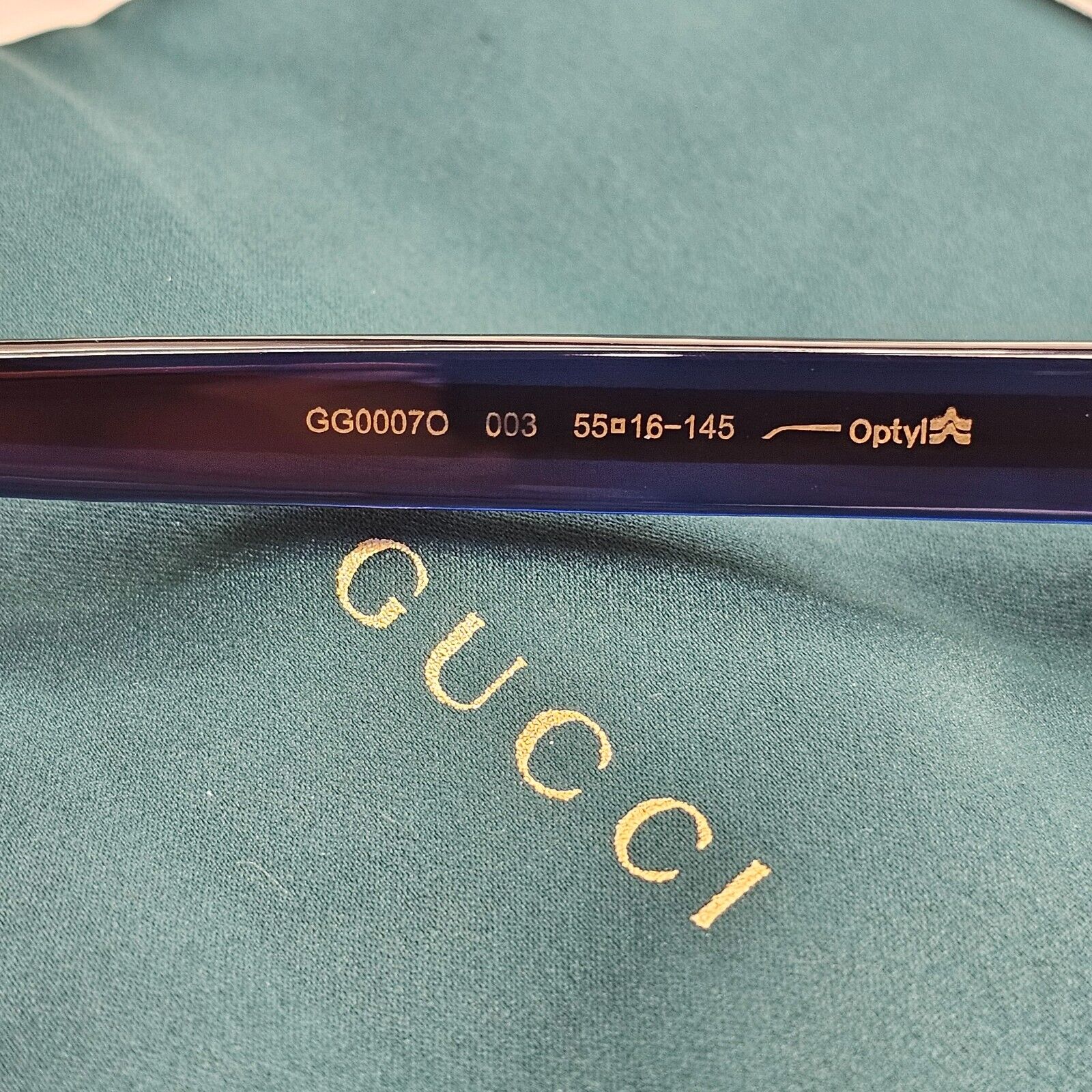 Gucci Sunglasses 2017 Blue Grey Gunmetal Square GG 0007O 003 55mm 131024