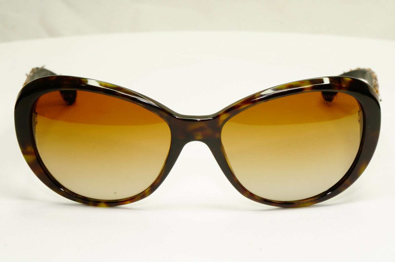 CHANEL Brown Polarized Sunglasses Tweed Collection Gradient 5241 714/T5 24270