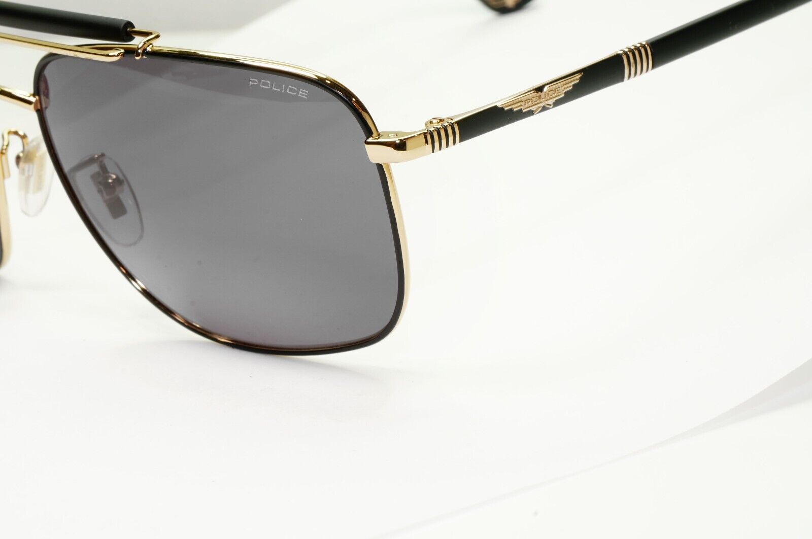 Police Black Gold Sunglasses Pilot Brow Bar Origins 44 SPL D43 COL 0302 61mm