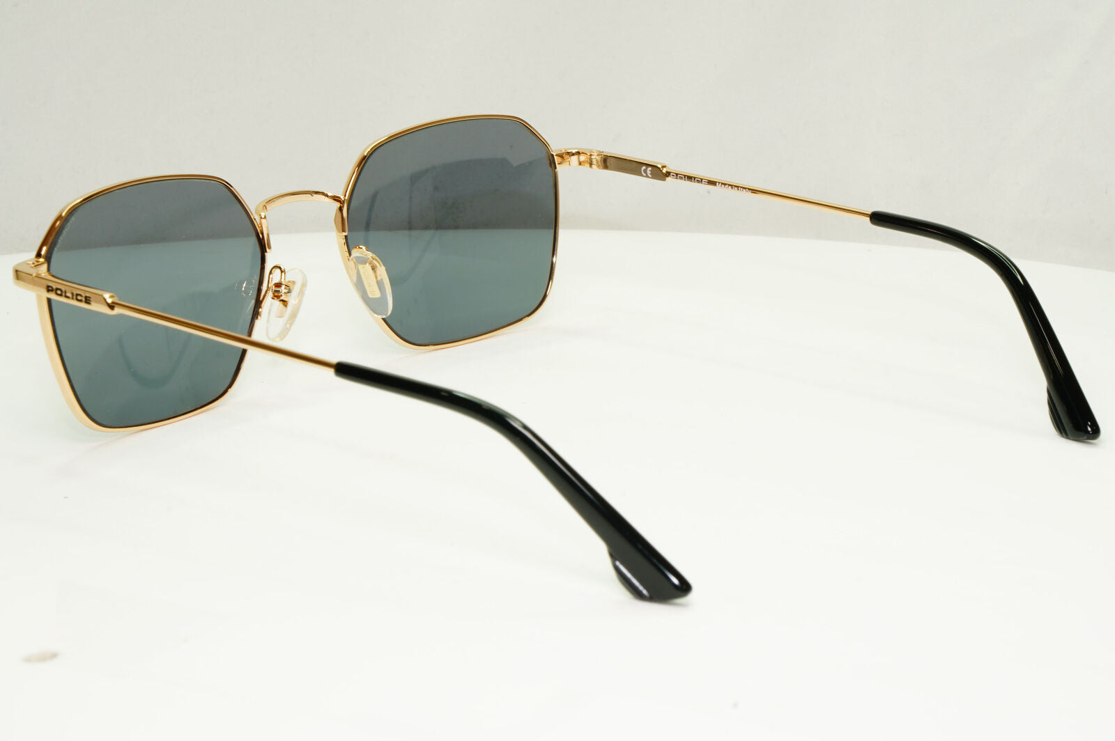 Police Gold Green Sunglasses Metal Mens Hexagonal Tuxedo 1 SPL 970C COL 0300