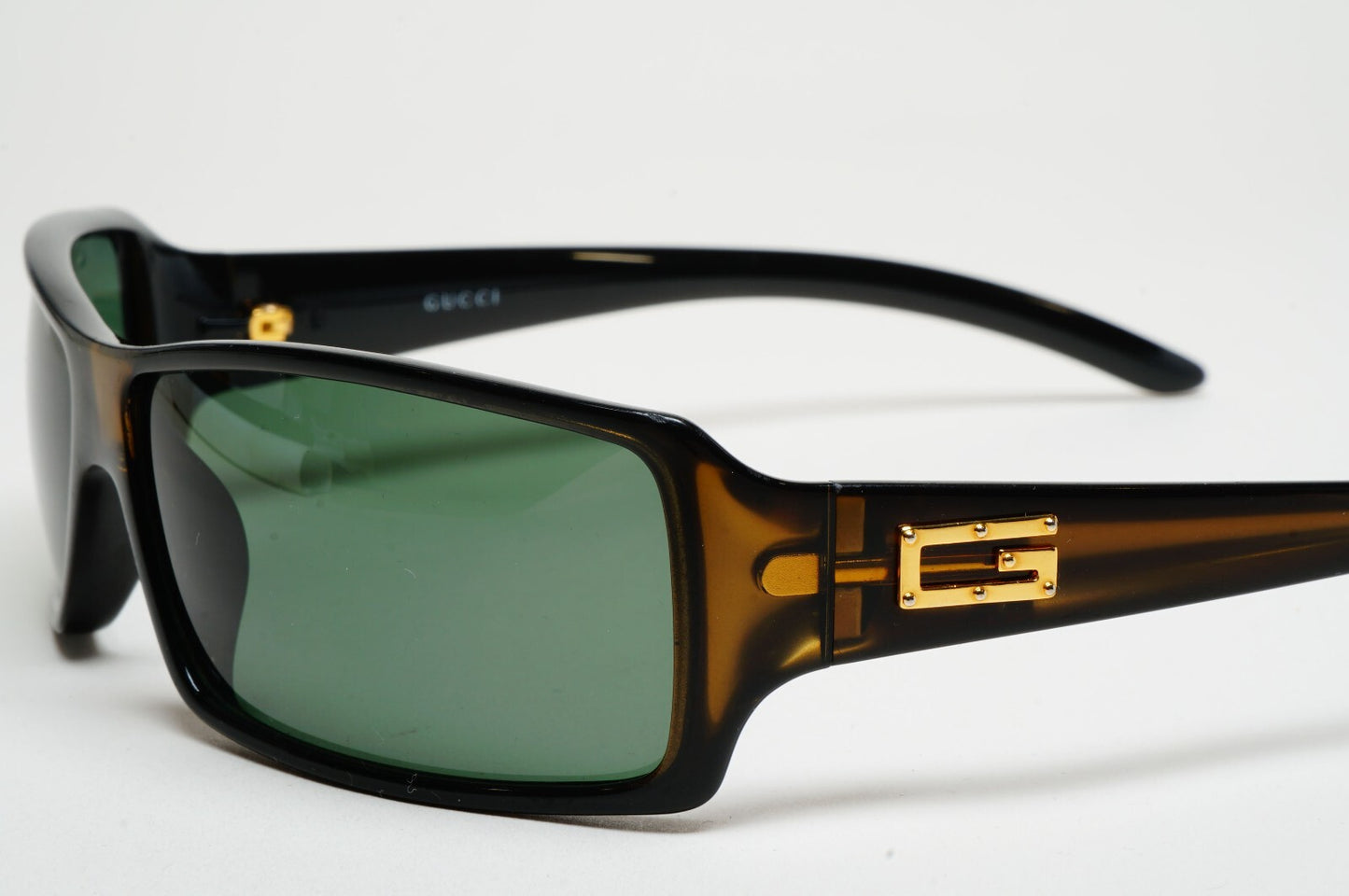 Gucci Sunglasses 1999 Vintage Rectangle Brown Honey Green GG 2515/S 9D1 100325