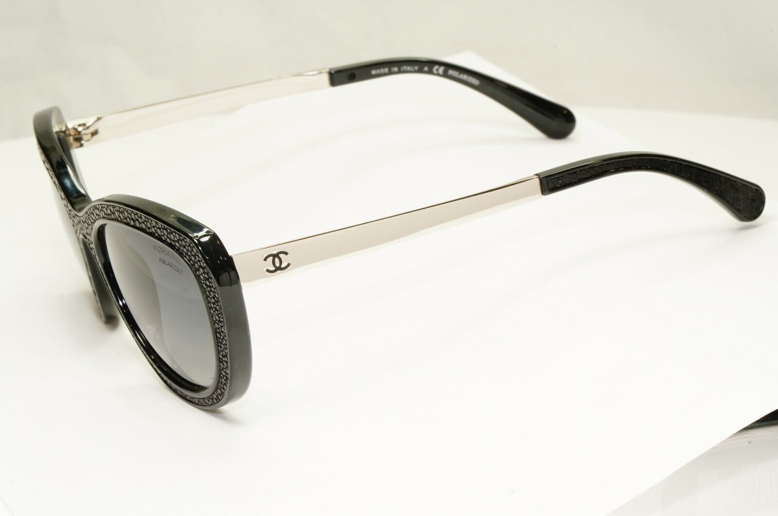 Chanel Sunglasses Stringray Leather Exotic Polarised Black 6046 501/S8 26987