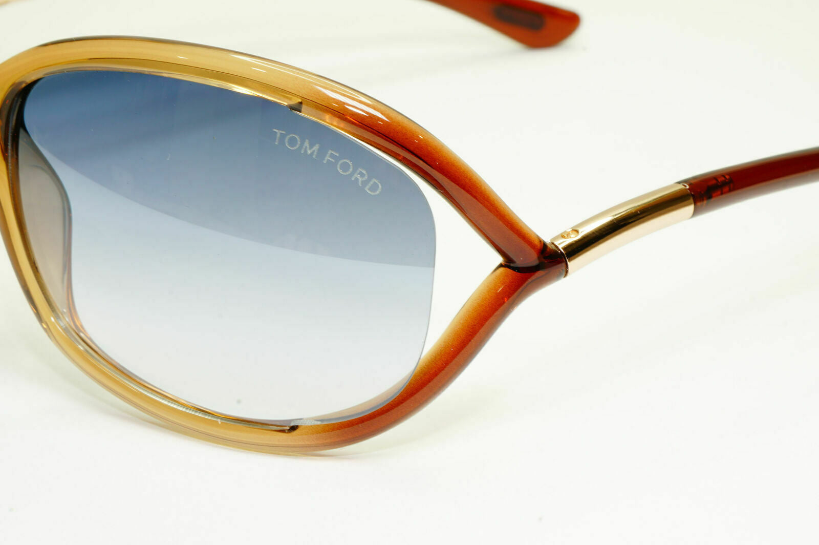 Tom Ford Jennifer Sunglasses Blue Gradient Brown Honey Gold TF8 45P FT 0008