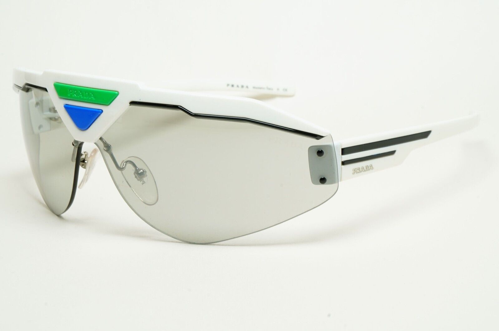Prada Sunglasses Triangle White Shield Catwalk PR69VS SPR 69V 461-1I2 231124