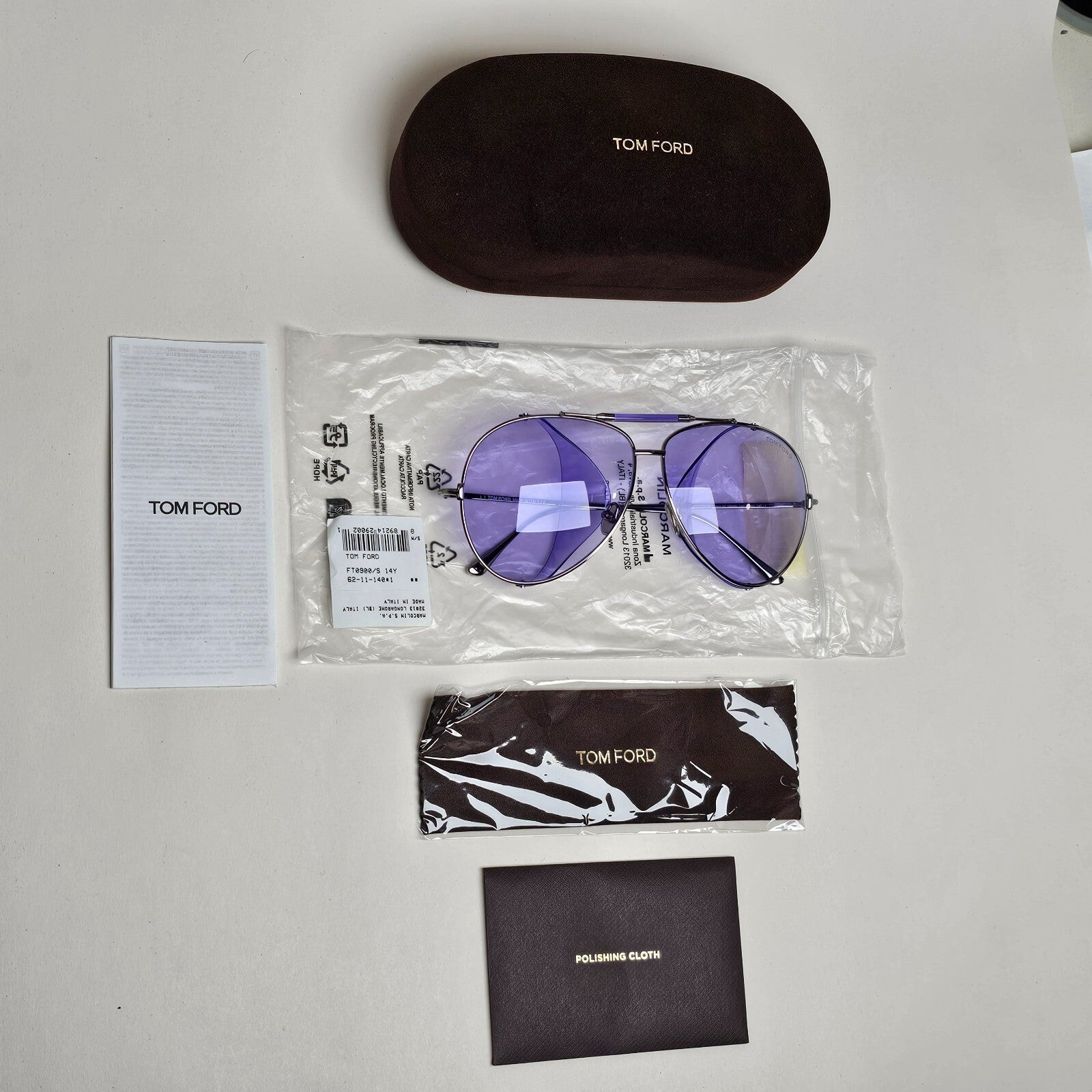 Tom Ford Sunglasses Jack-02 Unisex Violet Side Shields Large FT0900 TF 900 14Y