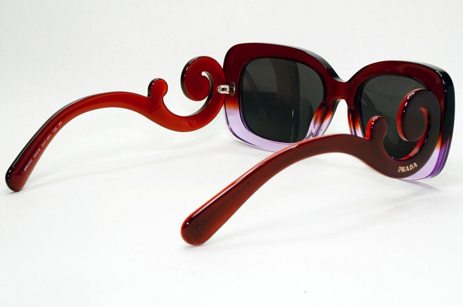 Prada Sunglasses Swirl Baroque Square Brown Black PR27OS SPR 27O OAY-6P1 120824