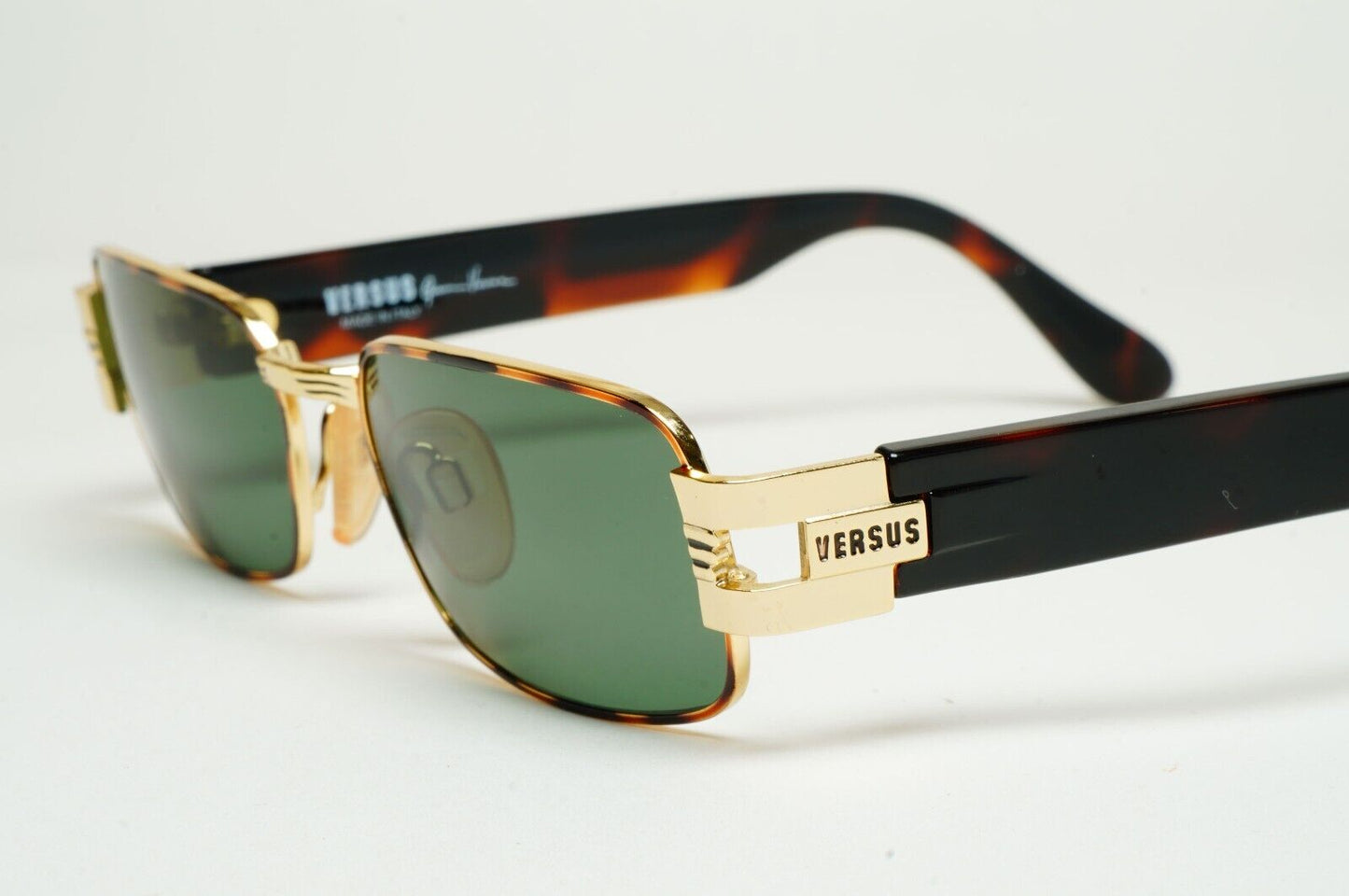 Versus Sunglasses 1996 by Gianni Versace Vintage Gold Rectangle MOD F32 COL 36M