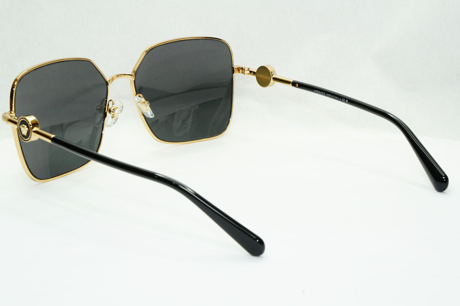 Versace Sunglasses Black Gold Medusa Square Metal MOD 2227 1002/87
