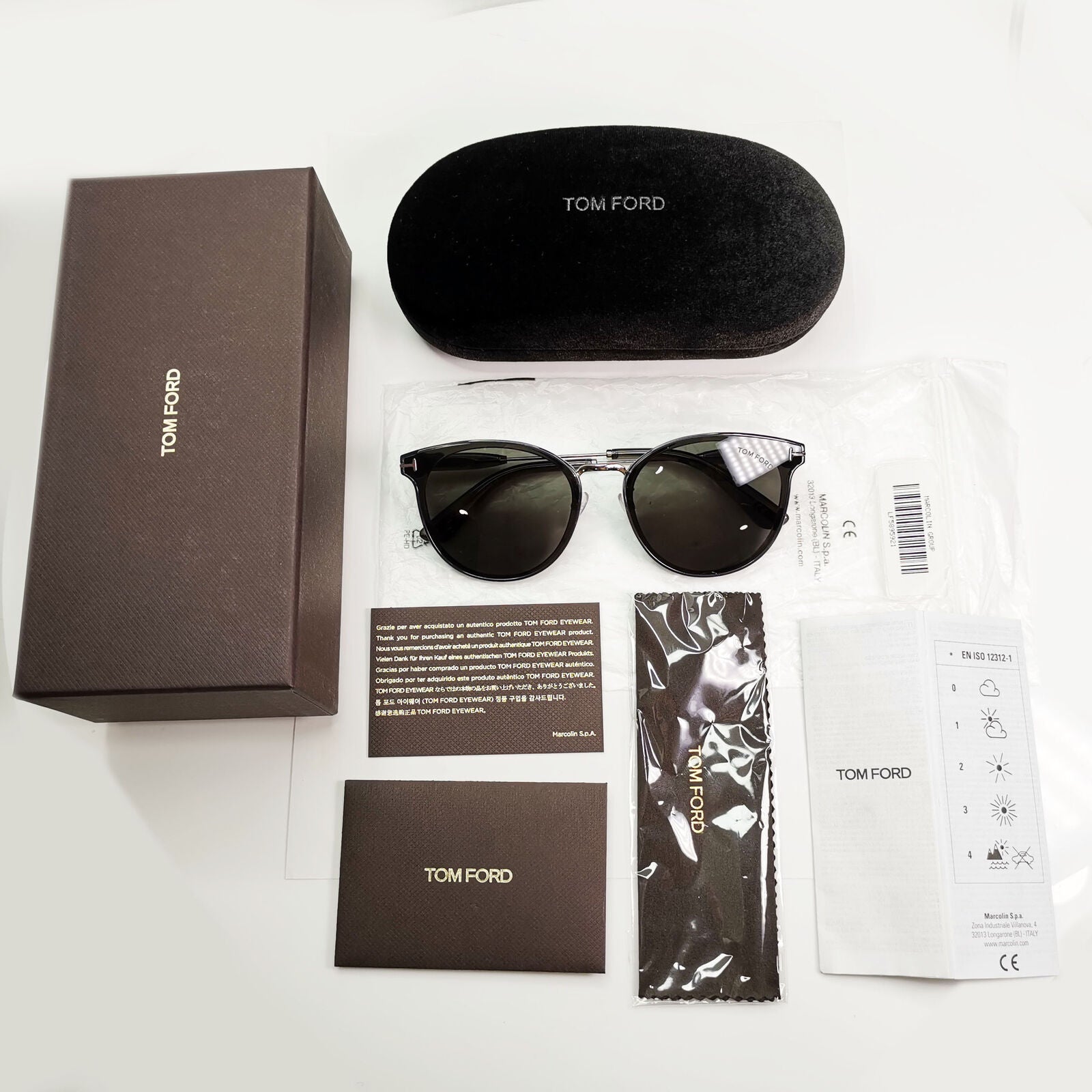 Tom Ford Grey Silver Sunglasses Smoke Square Womens FT0725-K TF 725-K 20A